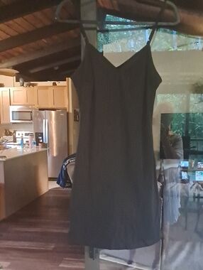 a new day Black V-Neck Spaghetti Strap Slip Dress